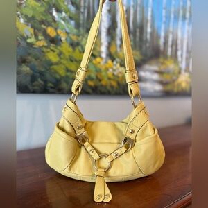 ☀️ B Makowsky Butter Yellow Soft & Slouchy Leather Hobo Bag | Y2K ☀️